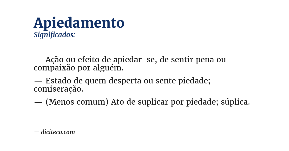 Significado de apiedamento