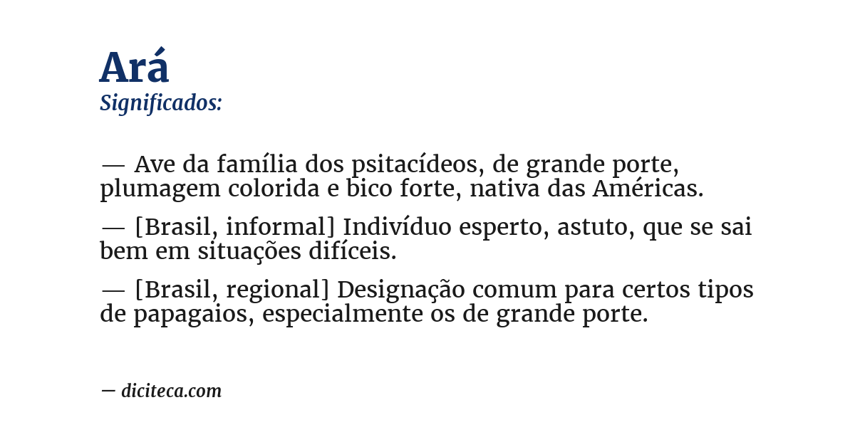 Significado de ará