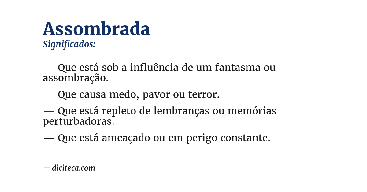 Significado de assombrada