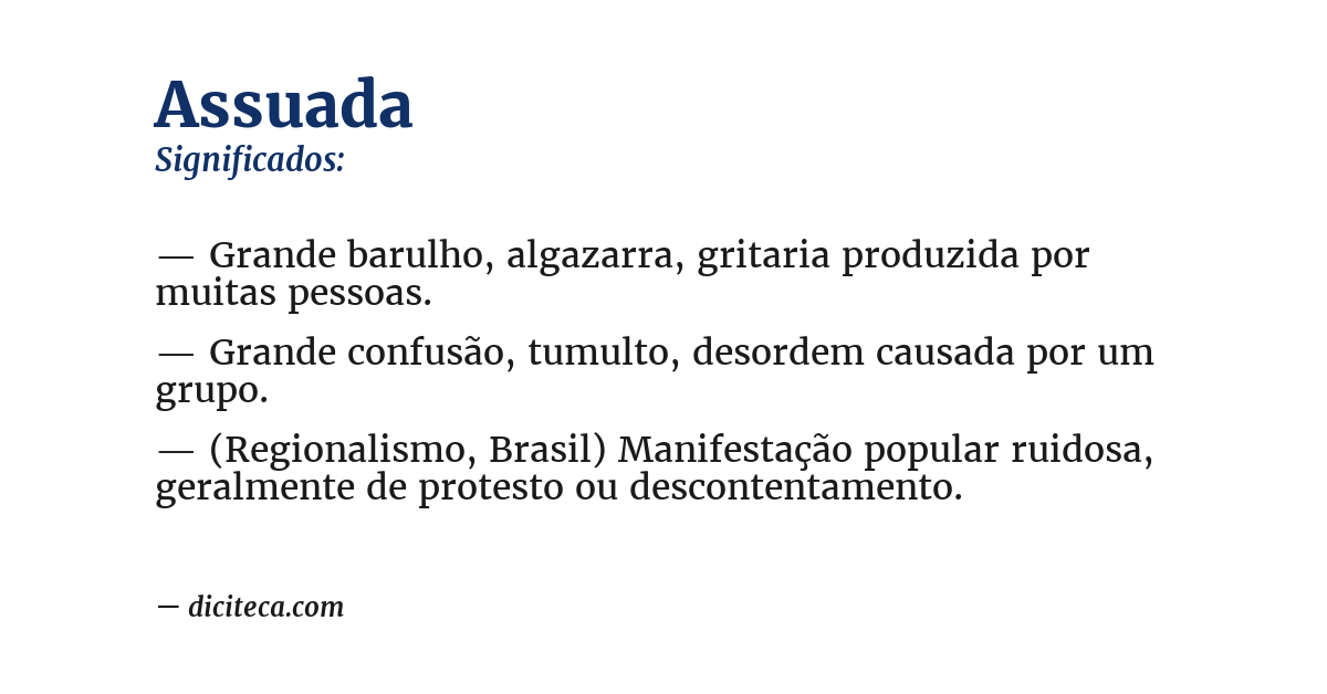 Significado de assuada