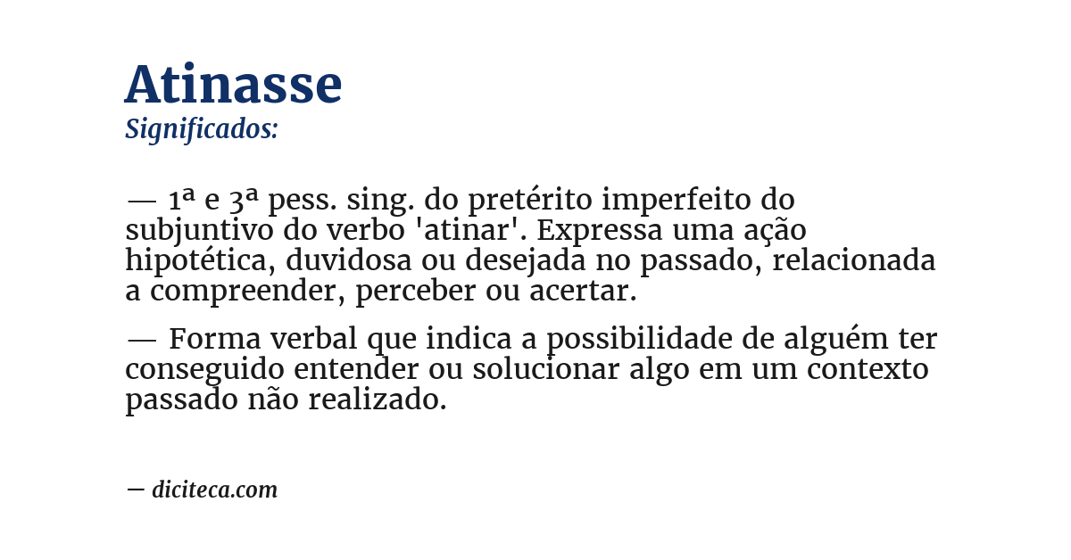 Significado de atinasse