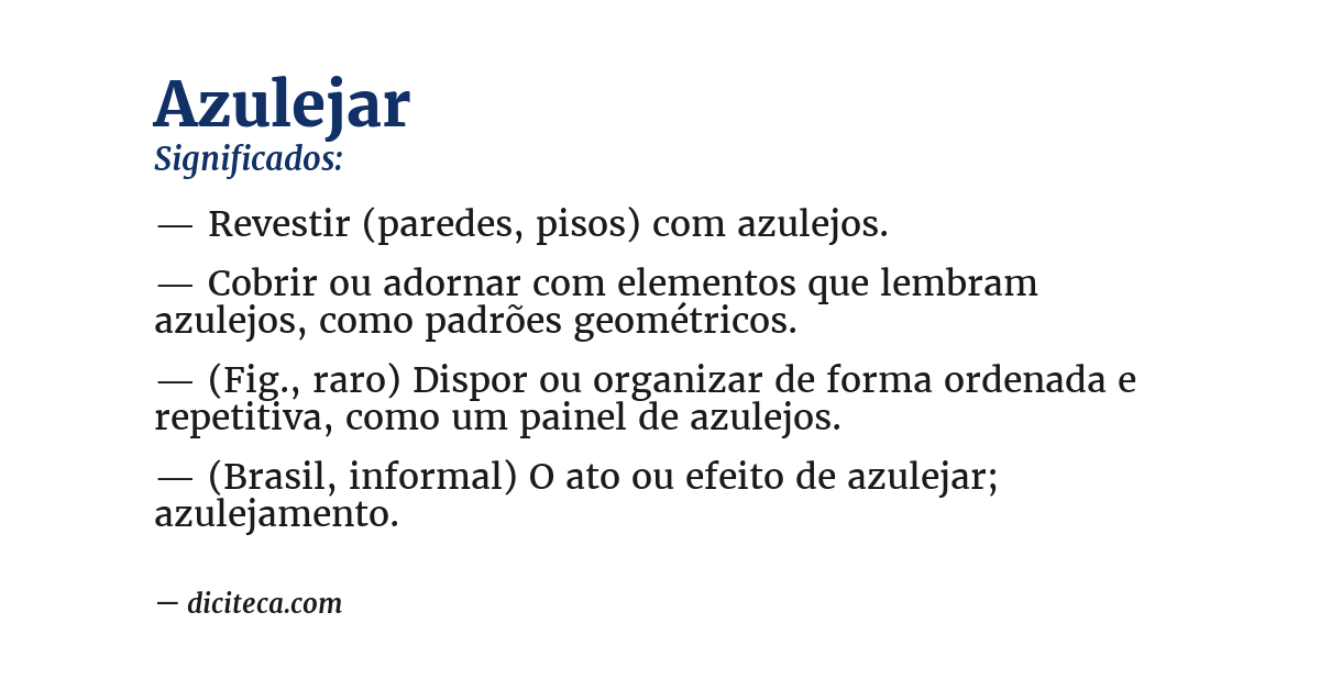 Significado de azulejar