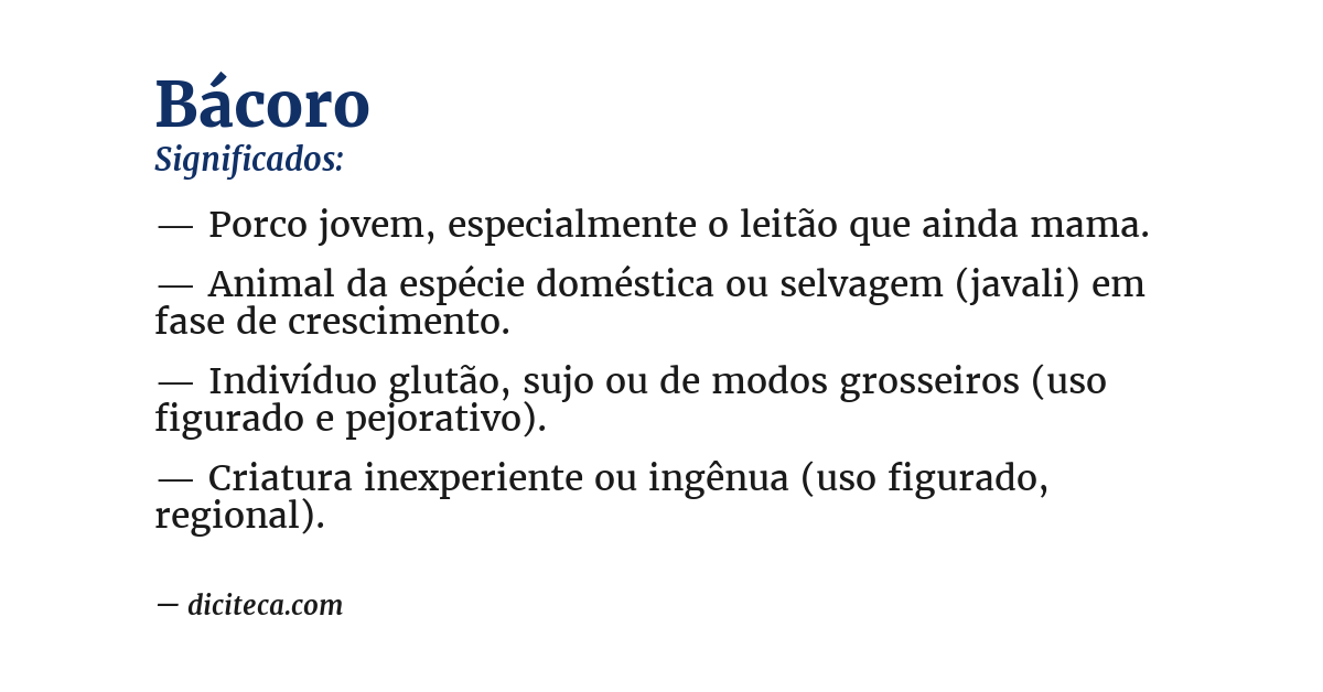 Significado de bácoro
