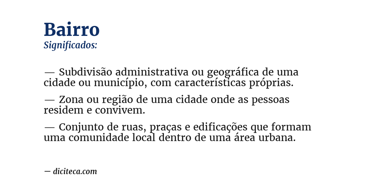 Significado de bairro