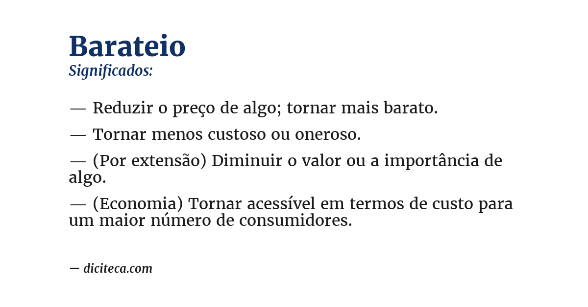 Significado de barateio