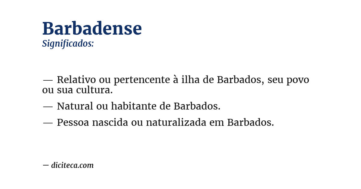Significado de barbadense