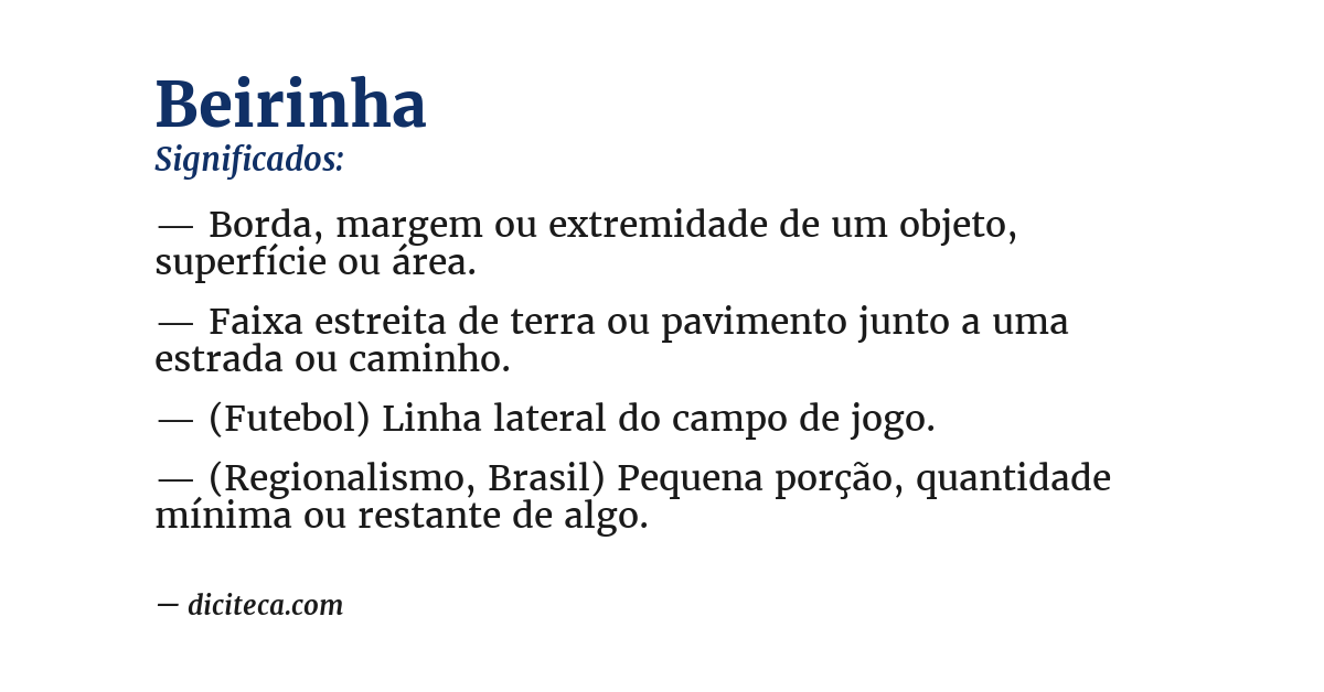 Significado de beirinha