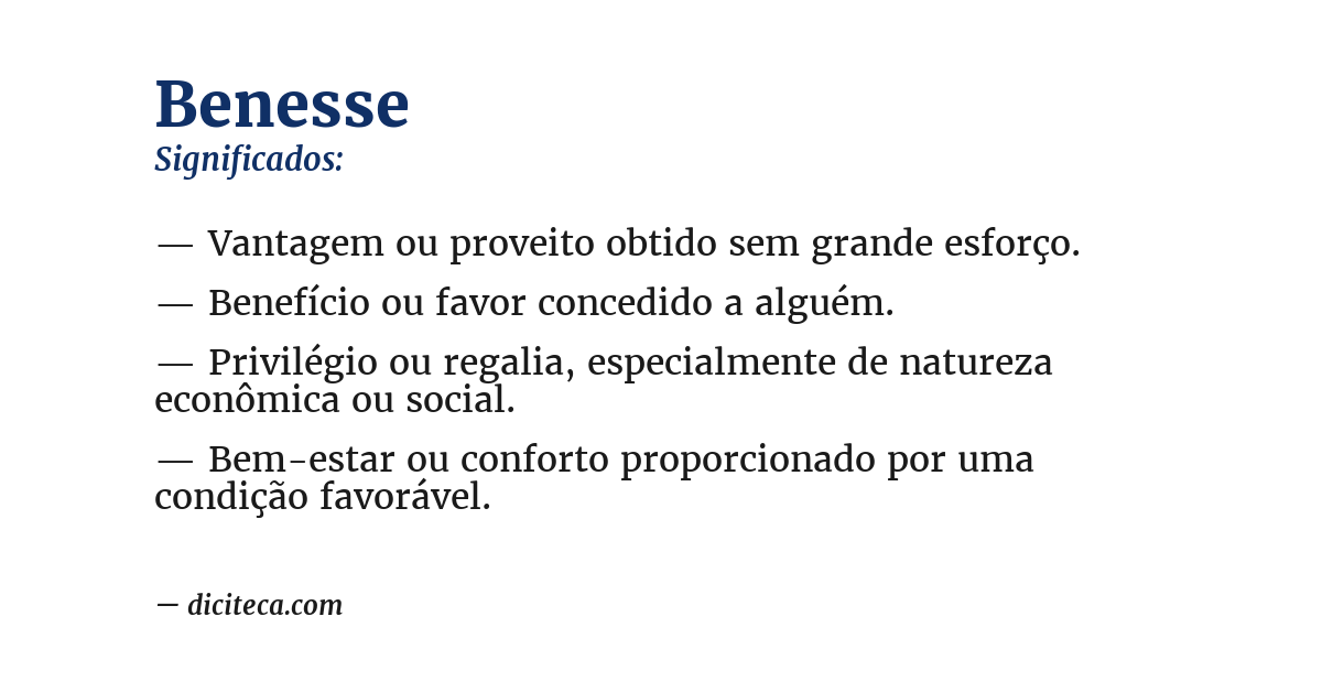 Significado de benesse