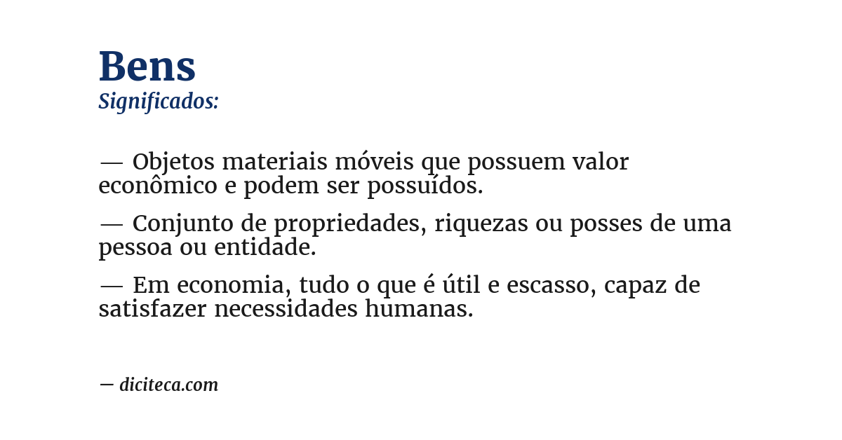 Significado de bens