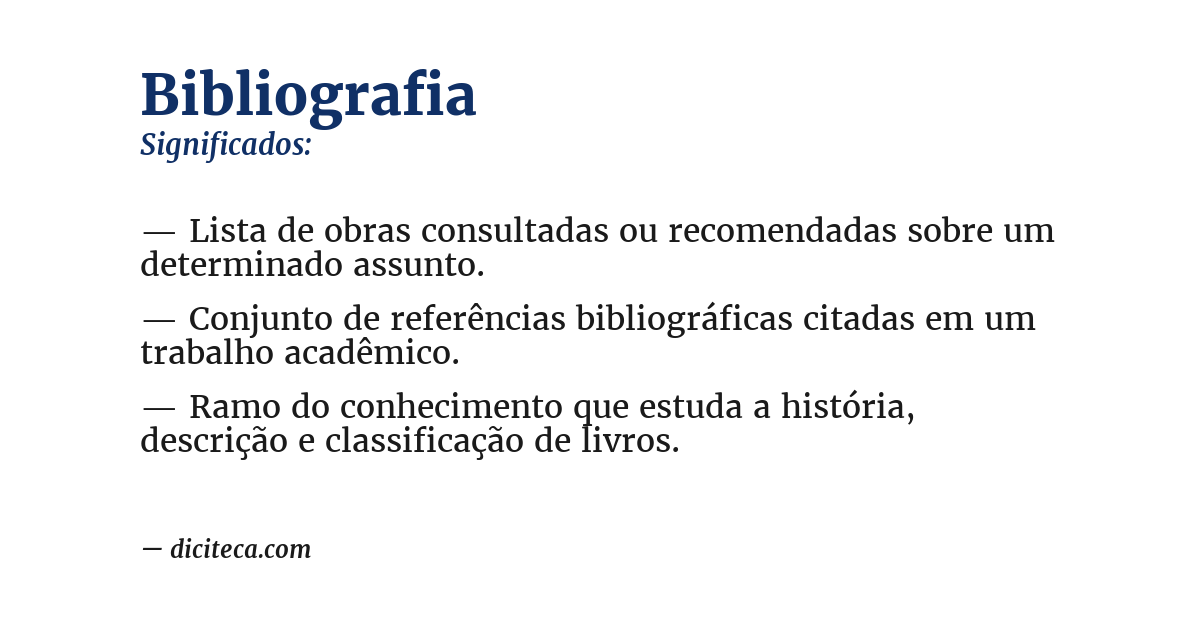 Significado de bibliografia