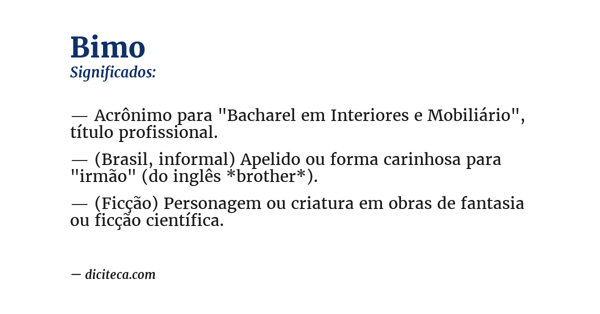 Significado de bimo