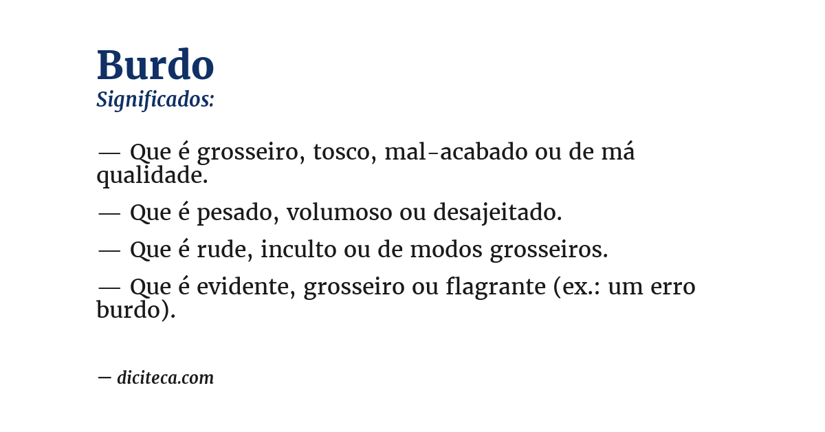 Significado de burdo