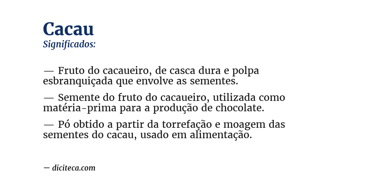 Significado de cacau