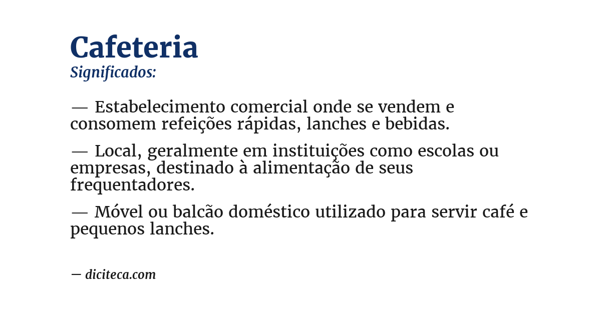 Significado de cafeteria