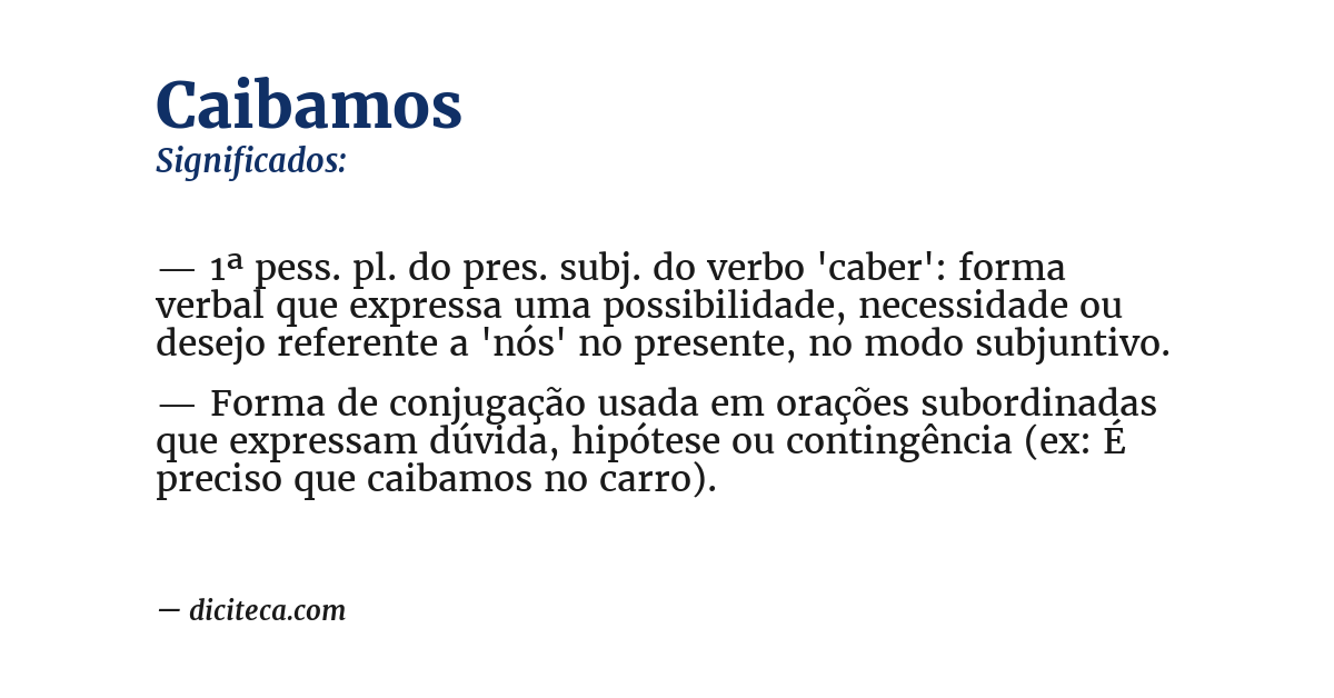 Significado de caibamos