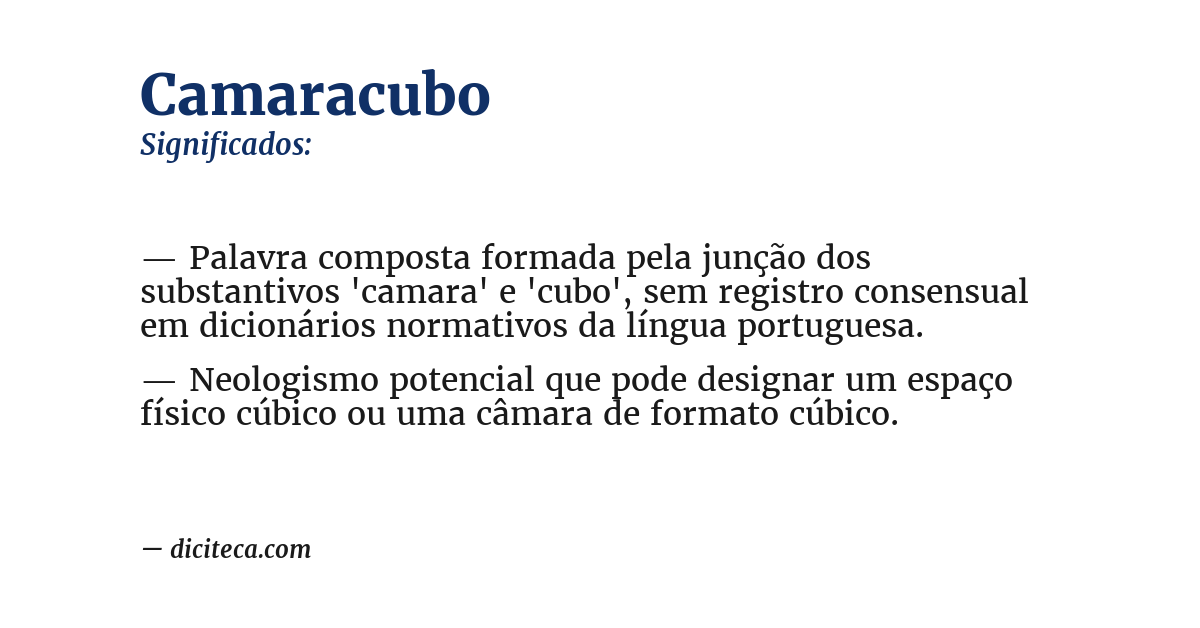 Significado de camaracubo