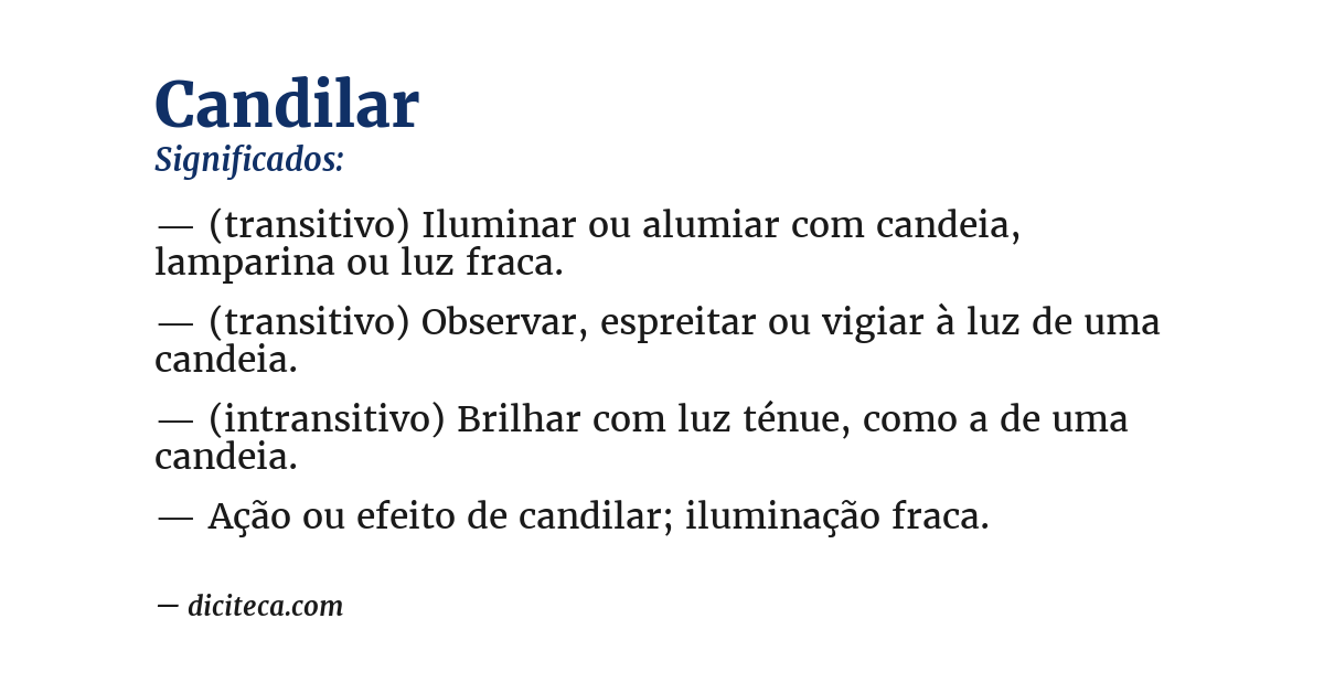 Significado de candilar