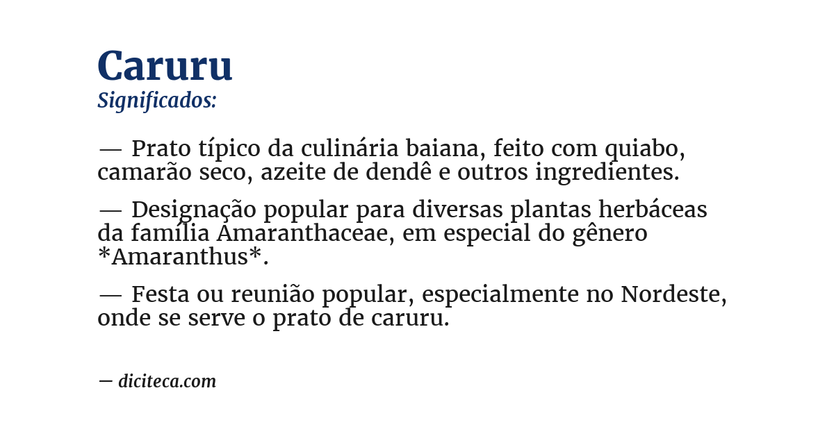 Significado de caruru