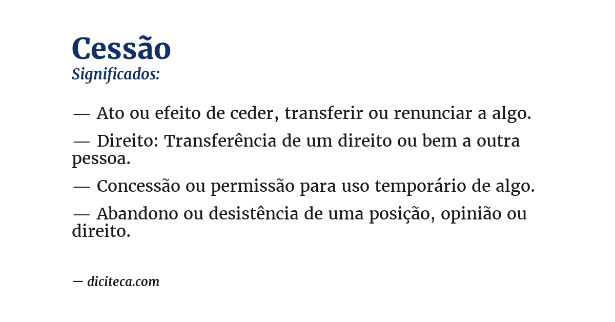 Significado de cessão