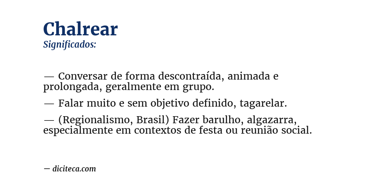 Significado de chalrear