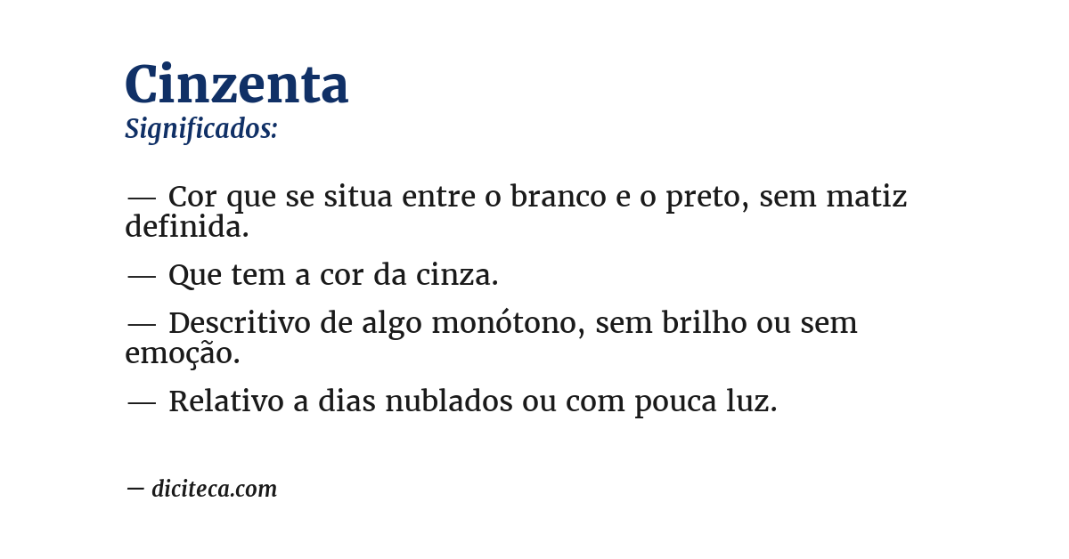 Significado de cinzenta