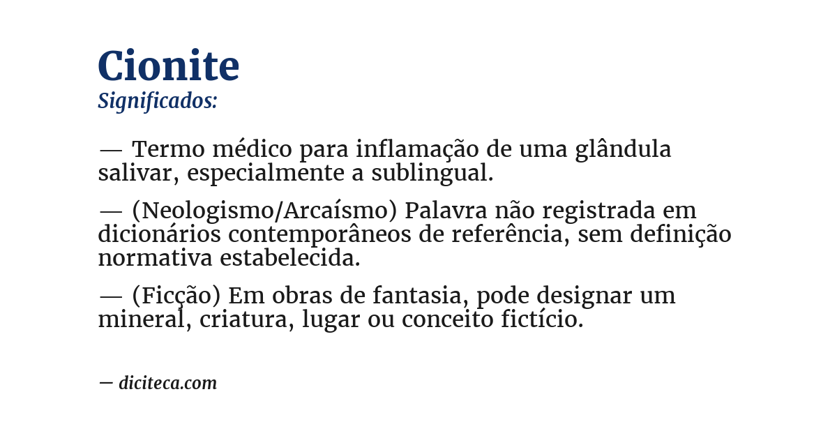 Significado de cionite