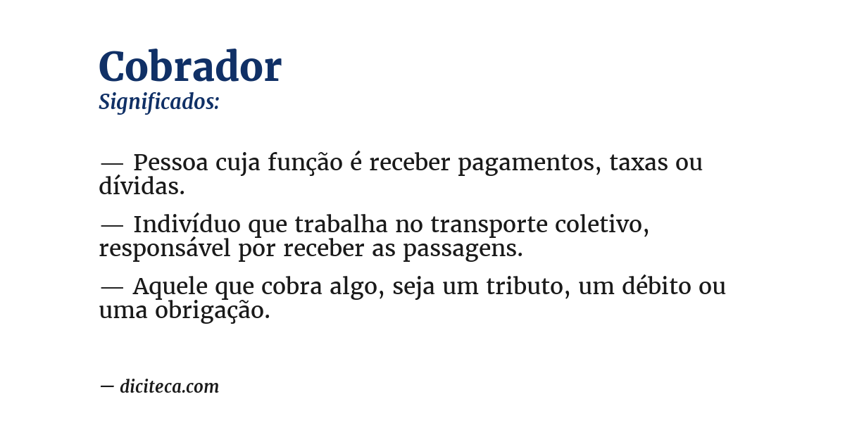Significado de cobrador