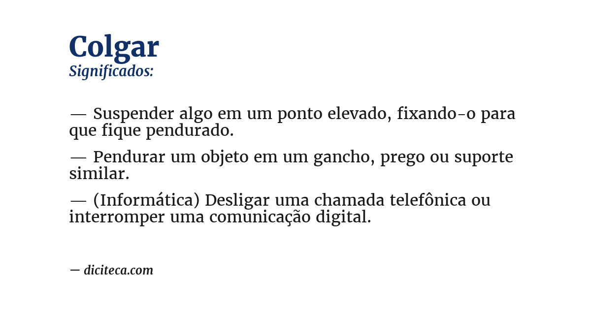 Significado de colgar