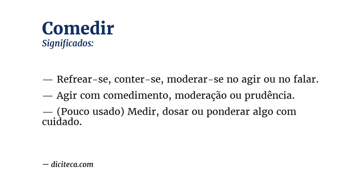 Significado de comedir