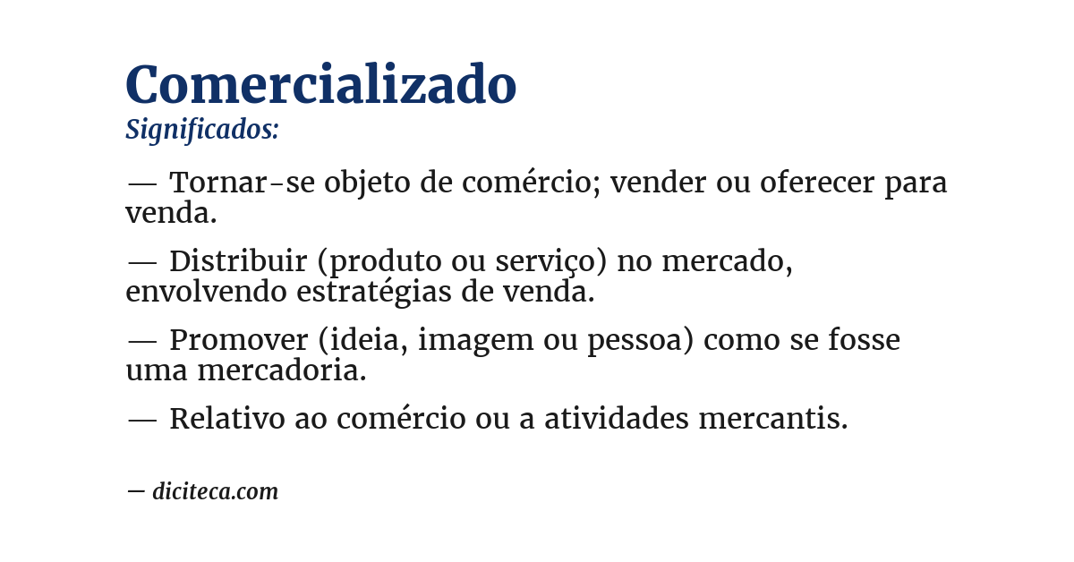 Significado de comercializado