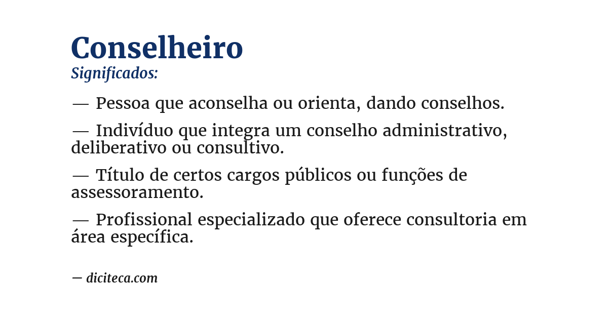 Significado de conselheiro