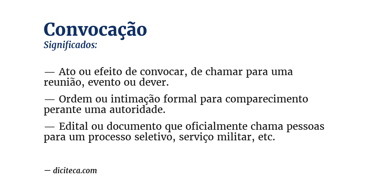 Significado de convocação