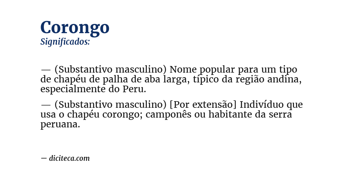 Significado de corongo