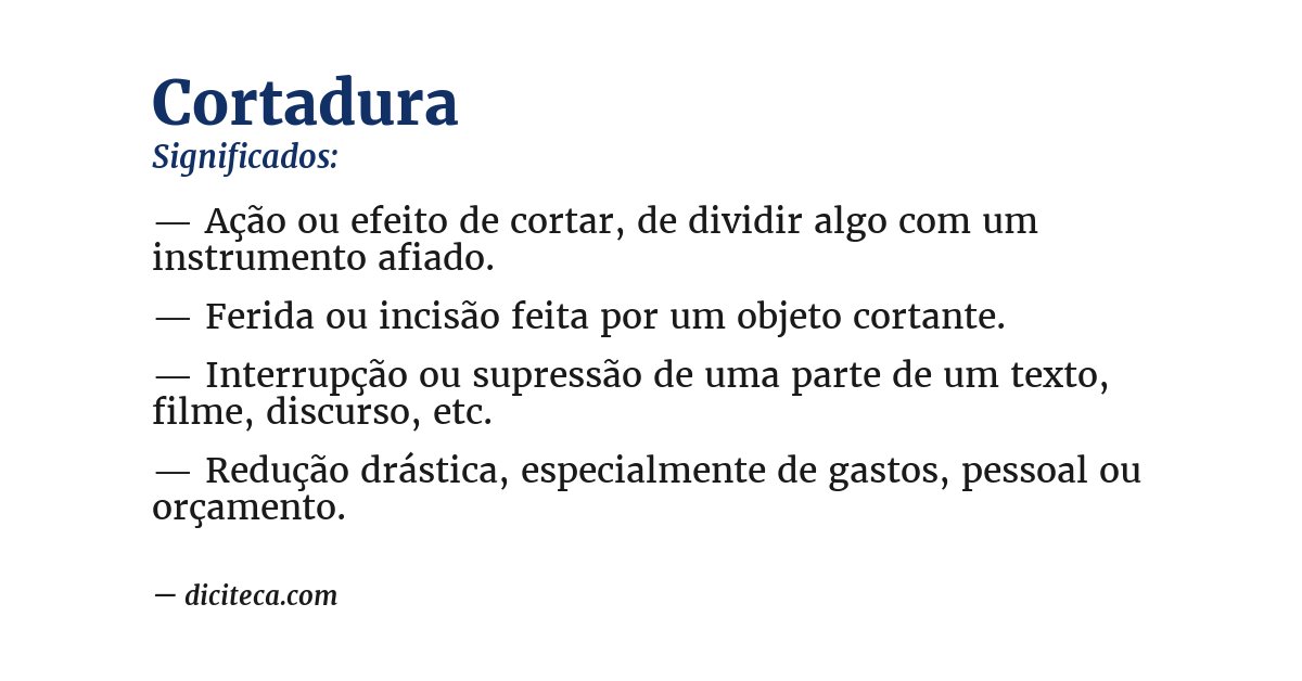 Significado de cortadura