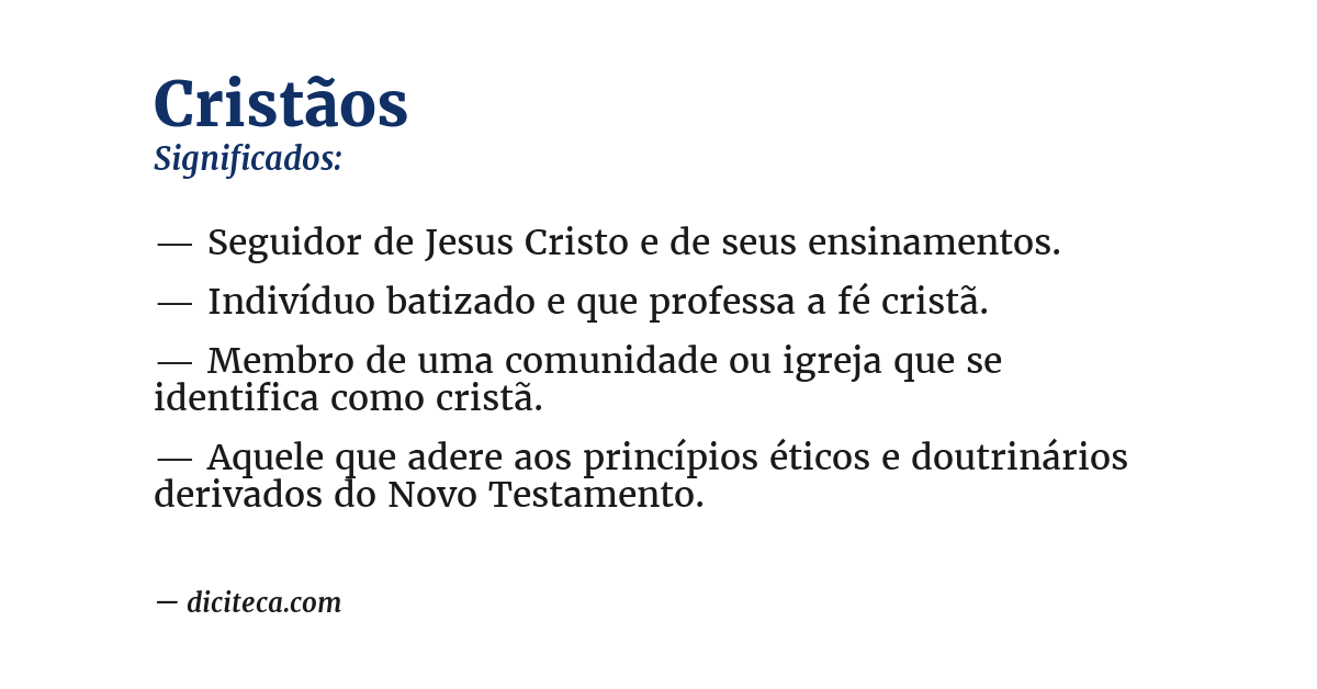 Significado de cristãos