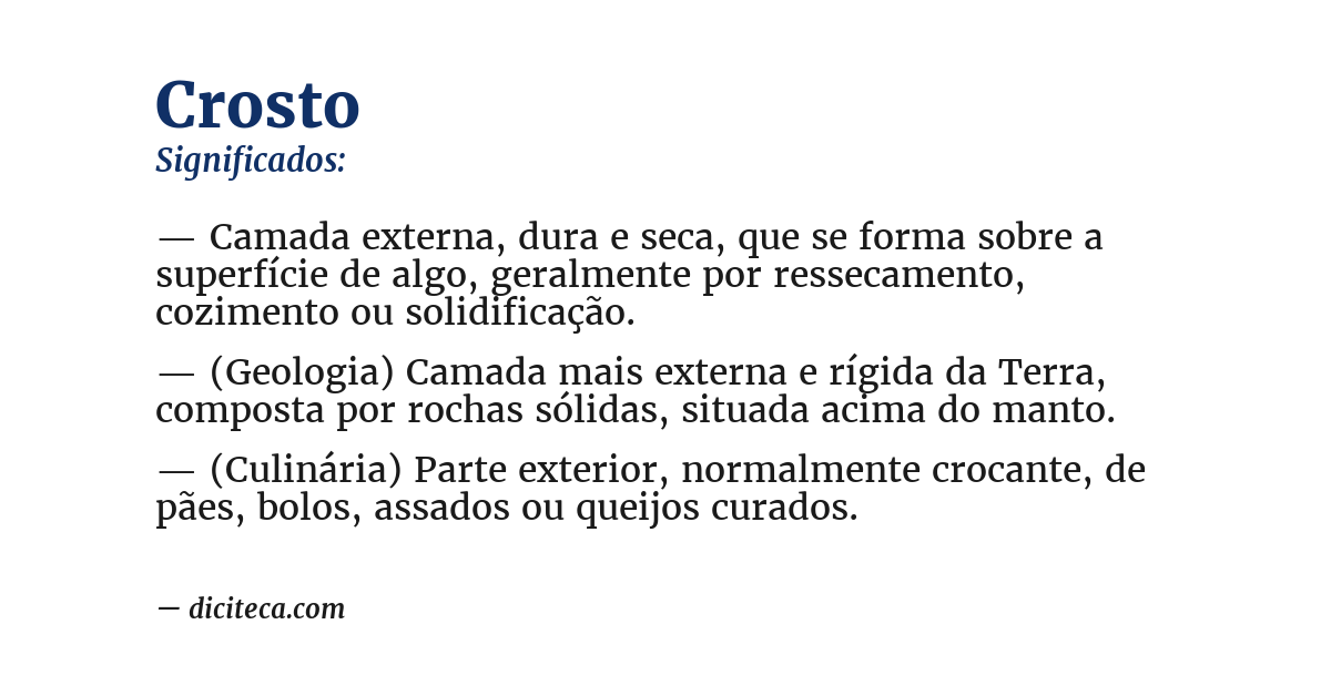 Significado de crosto