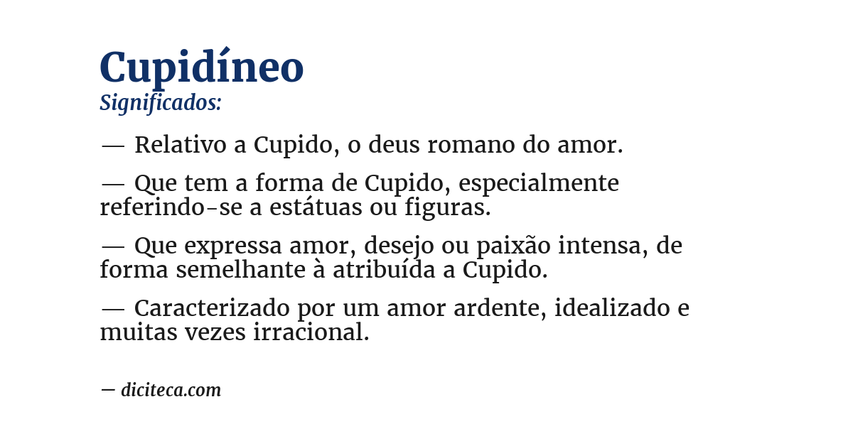 Significado de cupidíneo