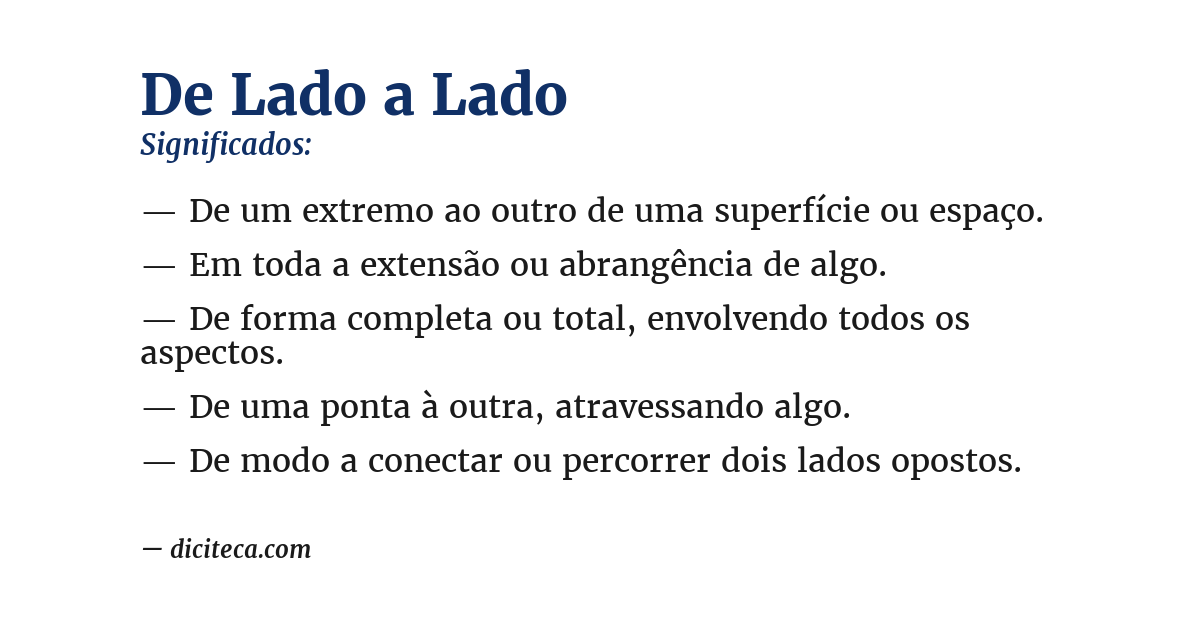 Significado de de lado a lado