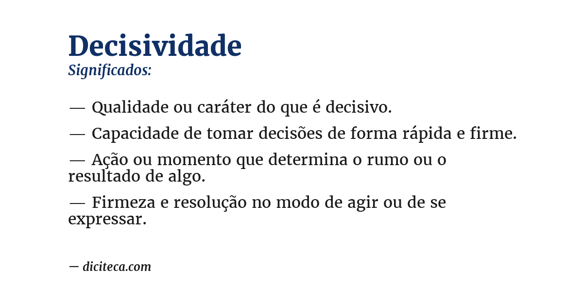 Significado de decisividade