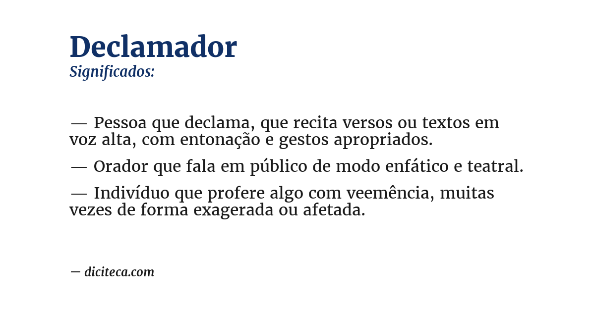 Significado de declamador