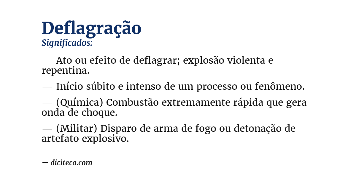 Significado de deflagração