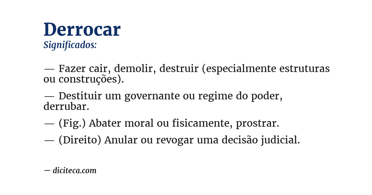 Significado de derrocar