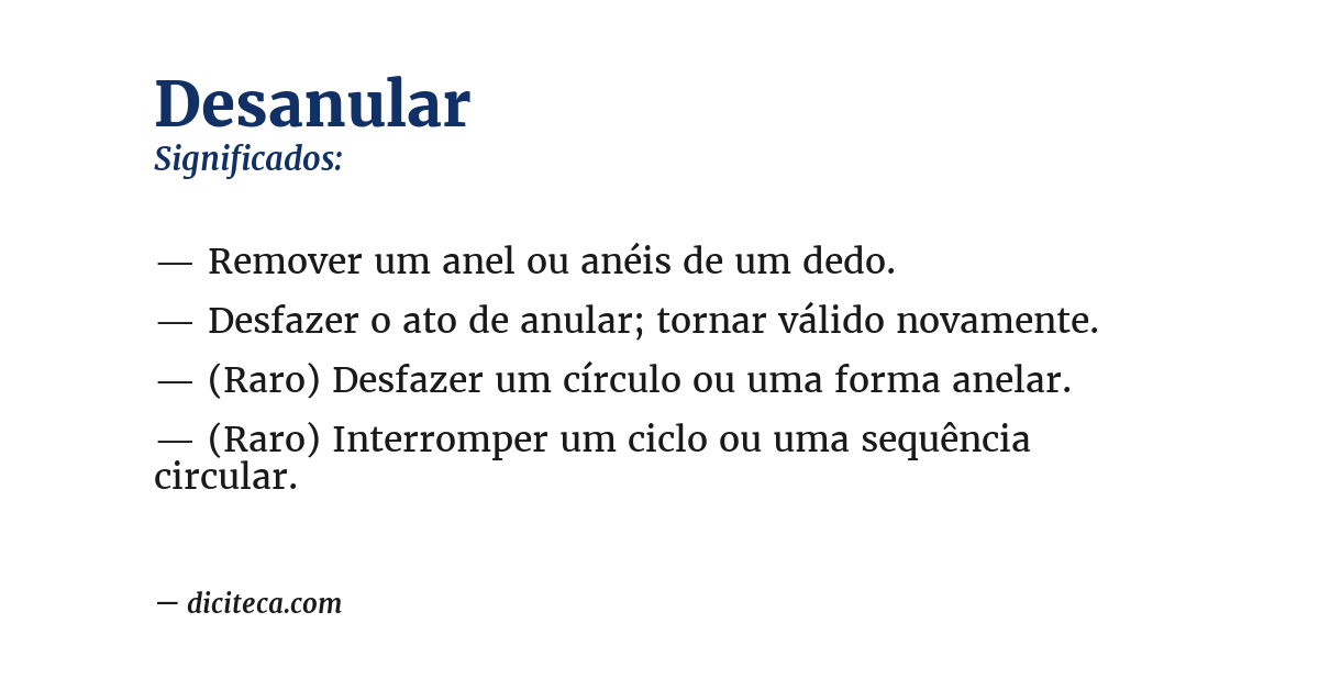 Significado de desanular