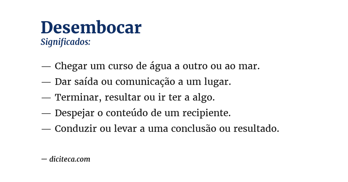 Significado de desembocar