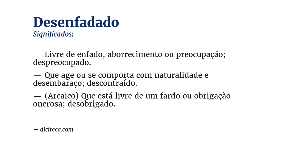 Significado de desenfadado
