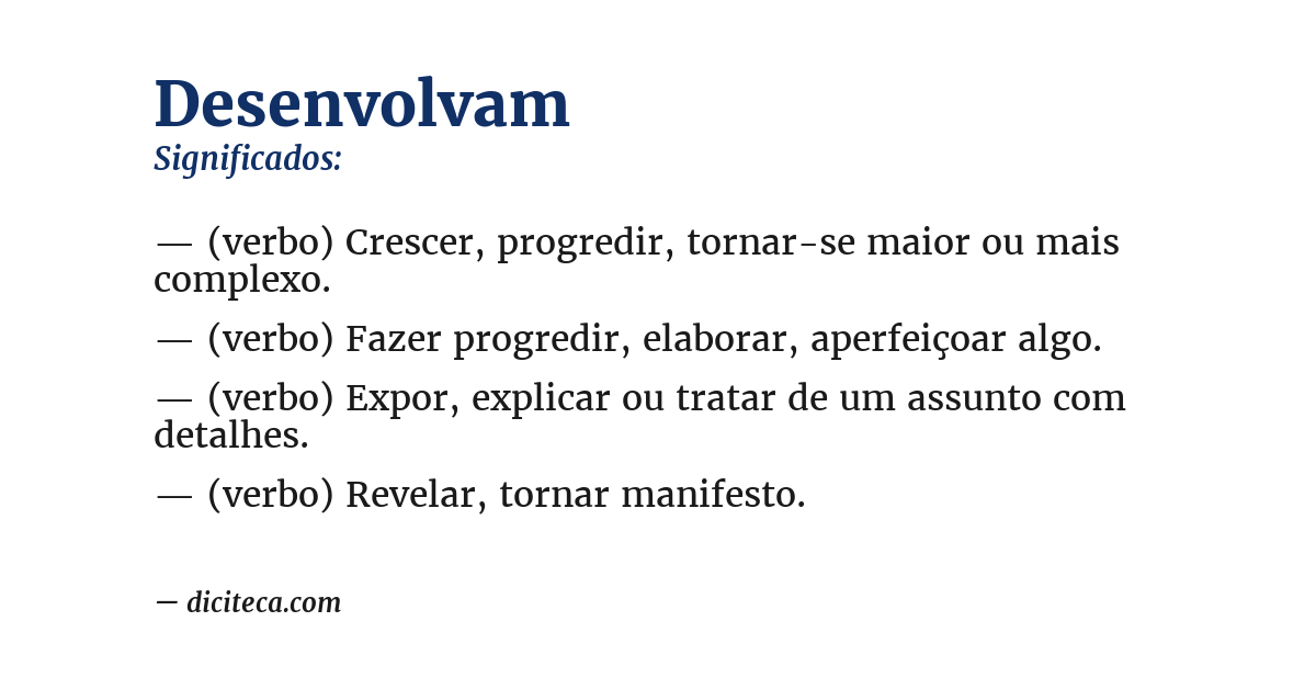 Significado de desenvolvam