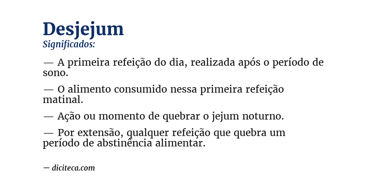 Significado de desjejum