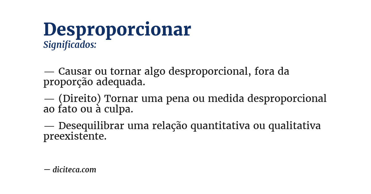 Significado de desproporcionar