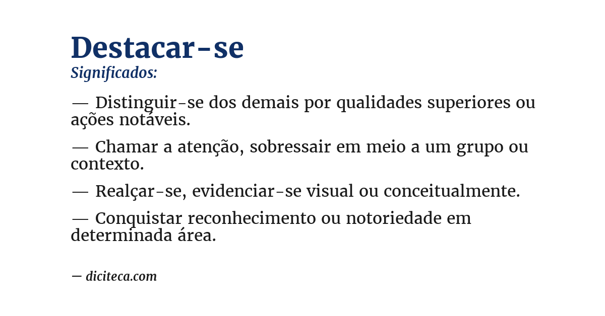 Significado de destacar-se