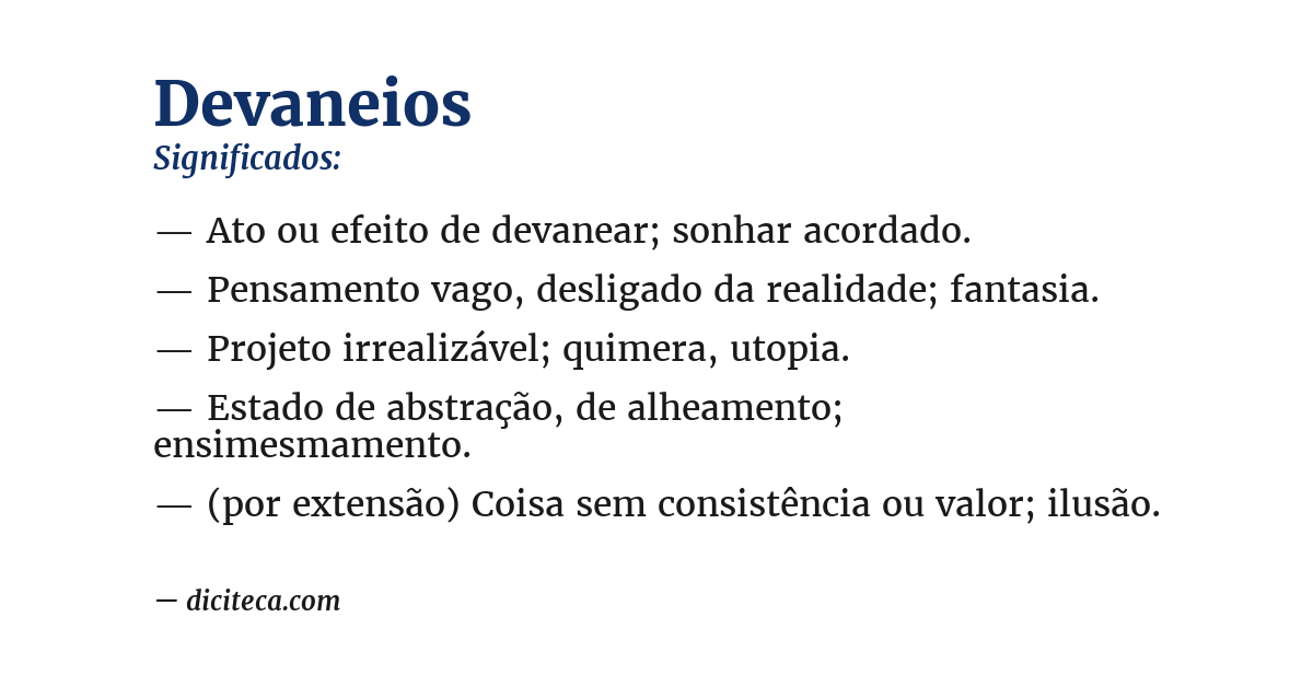 Significado de devaneios
